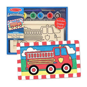 Melissa and Doug - Create A Craft Paint by Numbers- Fire Truck Includes Display Stand [Home Decor]- Olde Church Emporium