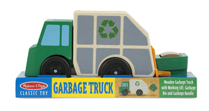 Melissa & Doug - Garbage Truck Wooden Vehicle Toy (3 pieces) - Olde Church Emporium
