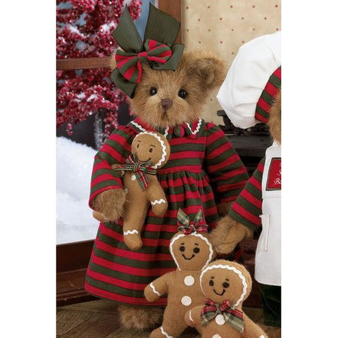 Bearington - Ginger and Gingerbread Christmas Plush Bear 14 Inches and Retired - Olde Church Emporium