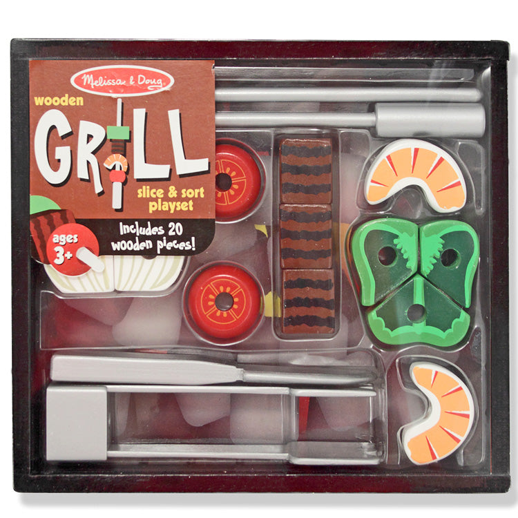 Melissa & Doug Wooden Grill Slice And Sort Play Set 20 Pieces Ages 3+  Item # 4024