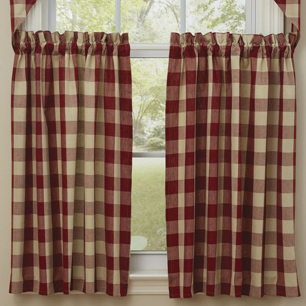 Park Design Wicklow Garnet Valances and Tiers Unlined