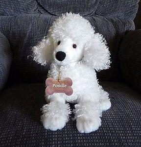 Gund French Poodle Puppy Dog 13065 White Plush Collectible Toy Tags and Labels - Olde Church Emporium