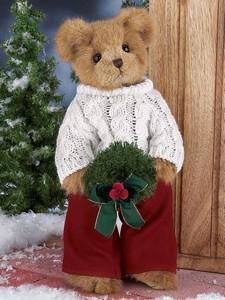 Bearington - Heath Hollybeary Christmas Holiday Plush Teddy Bear 14 Inches and Retired - Olde Church Emporium