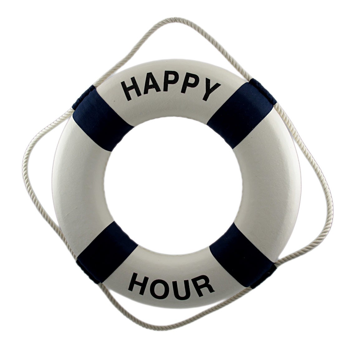Happy Hour Life Ring Preserver 17" Diameter Decorative Nautical Ring
