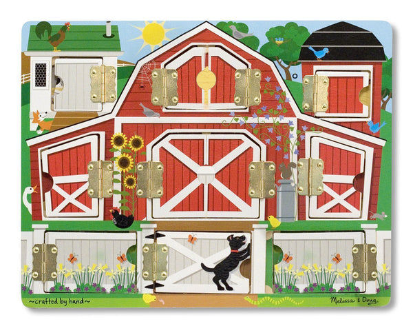 Melissa & Doug Hide and Seek Farm Wooden Activity Board With Barnyard Animal Magnets - Olde Church Emporium