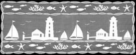 Heritage Lace Harbor Lights Collection - Shower Curtains, Runners,Table Toppers White Made in U.S.A - Olde Church Emporium