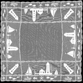 Heritage Lace Harbor Lights Collection - Shower Curtains, Runners,Table Toppers White Made in U.S.A - Olde Church Emporium