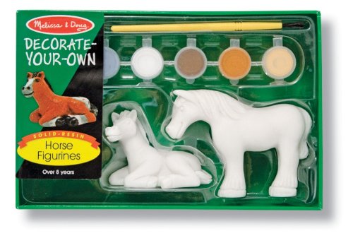 Melissa & Doug - Decorate-Your-Own Horse Figurines (DYO) 2 Solid-Resin Figurines to Paint [Home Decor]- Olde Church Emporium