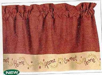 Park Designs- Home Sweet Home Point Valance 29" x 22" and Shower Curtain 72 x 72 Inches - Olde Church Emporium