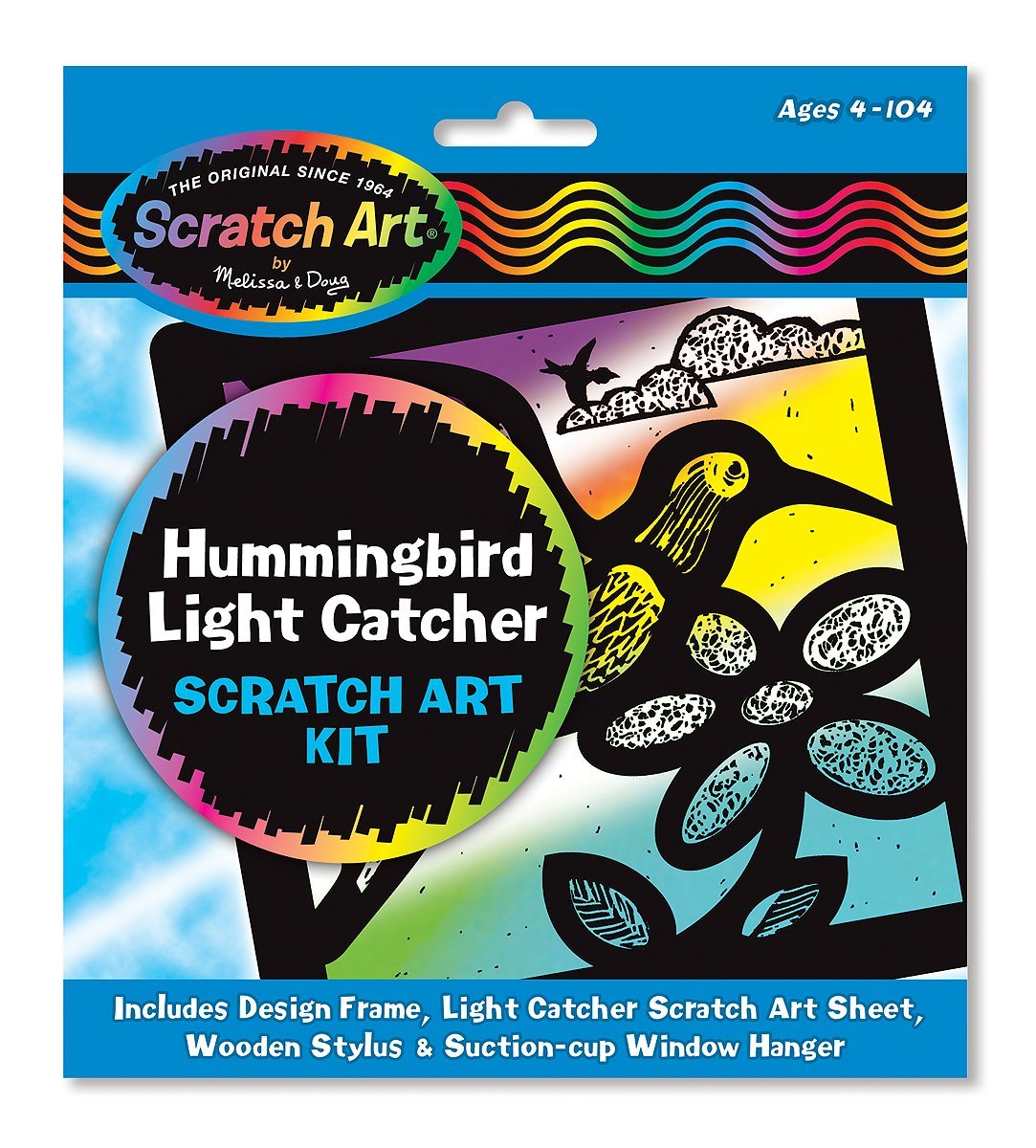 Melissa & Doug Hummingbird Light Catcher Scratch Art Kit Ages 5 to 95 - Olde Church Emporium