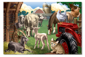 Melissa and Doug - In The Barnyard Cardboard Jigsaw Puzzle (100 pieces) Ages 6+ [Home Decor]- Olde Church Emporium