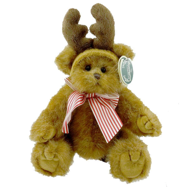 Bearington -Izzy A. Reindeer - 10 Inch Christmas Bear with Reindeer Antlers - Olde Church Emporium