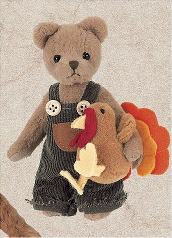 Bearington - Jimmy & Giblets Miniature Thanksgiving Plush Bear 4.5 Inches and Retired - Olde Church Emporium