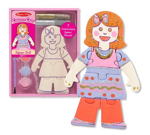 Melissa and Doug - Create-A-Craft Wooden Jigsaw Doll Kit [Home Decor]- Olde Church Emporium