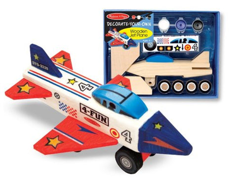 Melissa & Doug - Decorate-Your-Own Wooden Jet Plane Craft Kit [Home Decor]- Olde Church Emporium