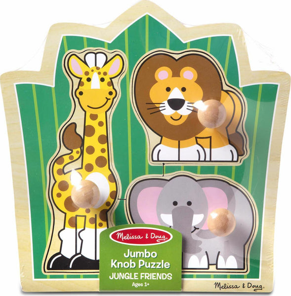 Melissa & Doug Jungle Friends Jumbo Knob Wooden Puzzle 3 Pc Ages 1+