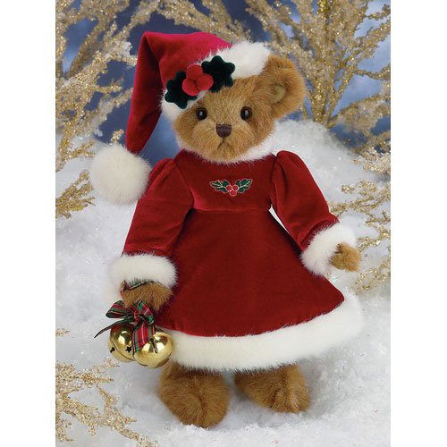 Bearington- Christmas Limited Edition Musical Bear "Jingle Belle" - 14 Inches and Retired - Olde Church Emporium