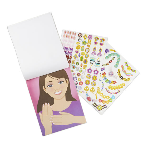 Jewelry and Nails Sticker Pad Glitter Collection Melissa and Doug Ages 4+