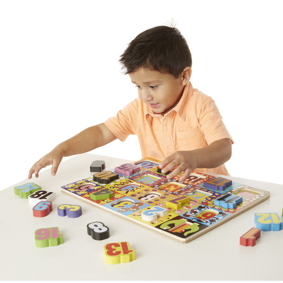 Melissa and Doug Jumbo Numbers Wooden Chunky Puzzle Ages 3+