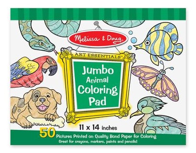 Melissa and Doug Jumbo Animal Coloring Pad 50 Pages Ages 4+