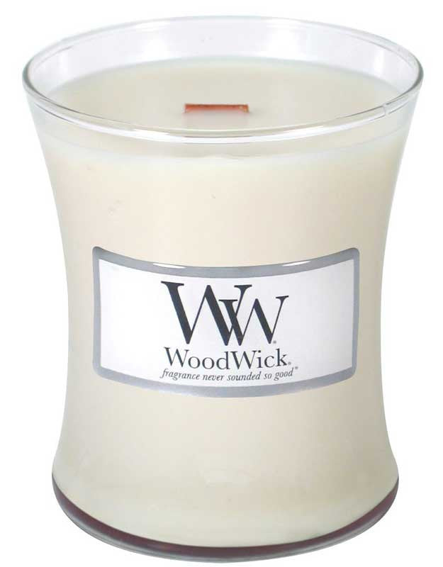 WoodWick Linen - Pure linen scented candle with wooden wick and