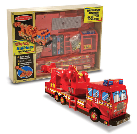 Melissa & Doug Deluxe Wooden Mighty Builders Fire Truck Kit Item # 4092 Ages 6+ 17 Inches Long