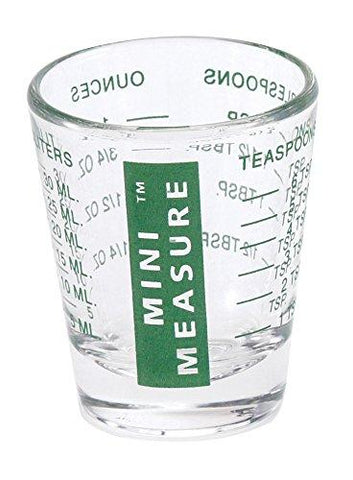 Kolder 13211GRN Mini Measure Heavy Glass, 20-Incremental Measurements Multi-Purpose Liquid and Dry Measuring Shot Glass, Green New - Olde Church Emporium