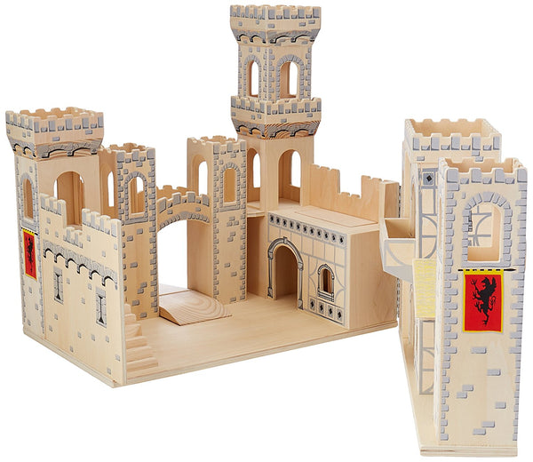 Melissa & Doug Deluxe Folding Medieval Wooden Castle - Hinged for Compact Storage - Olde Church Emporium