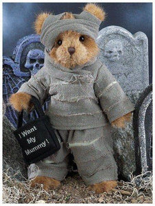 Bearington Bear-  Morty Mummy halloween bear 10" inches and retired - Olde Church Emporium