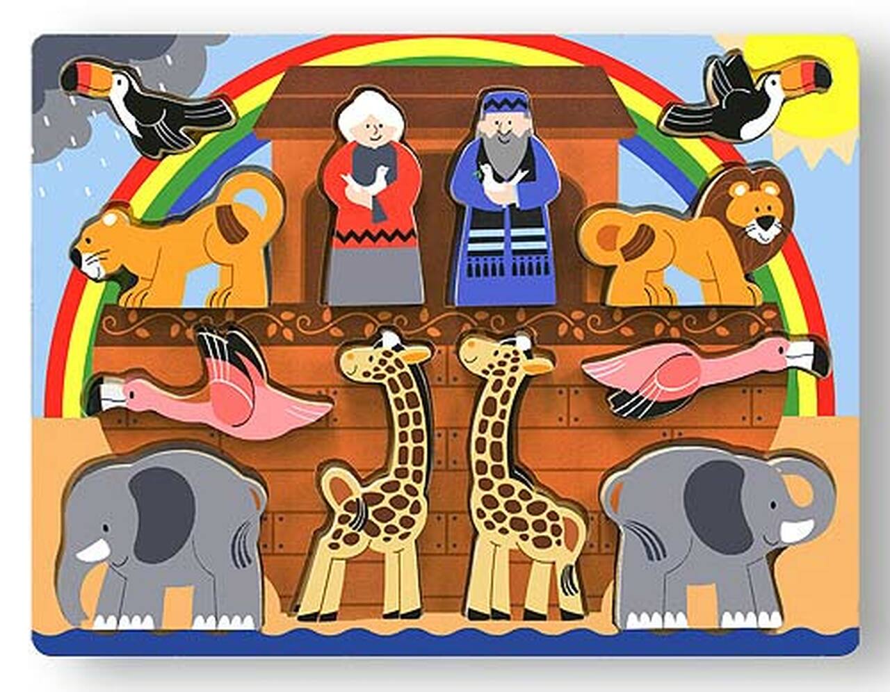 Melissa & Doug Chunky Puzzle Noah's Ark  000772037167 Wooden Chunky Puzzle Ages 3+