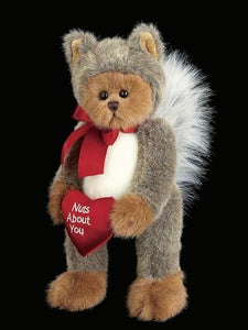 Bearington - Nuts About You Stuffed Animal Valentine's Teddy Bear in Squirrel Suit 13 Inches - Olde Church Emporium