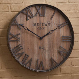 Park Designs -24-978 Old Town Galvanized Wood Wall Clock 35 Inches Diameter - Olde Church Emporium