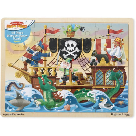 Melissa and Doug Pirate Adventure 48 Piece Wooden Jigsaw Puzzle Ages 4+ Item #3800