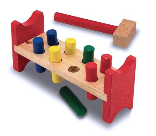 Melissa & Doug Classic Deluxe Wooden Pound-A-Peg Toy With Hammer - Olde Church Emporium