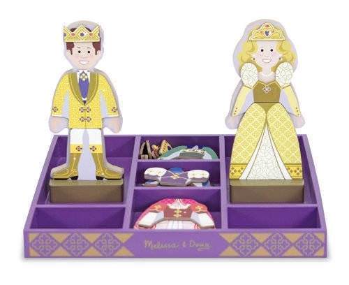 Melissa and Doug Wooden Magnetic Dress Up Prince and Princess Set - Olde Church Emporium