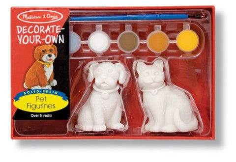 Melissa & Doug Decorate-Your-Own Pet Figurines Craft Kit - Paint a Cat and Dog [Home Decor]- Olde Church Emporium