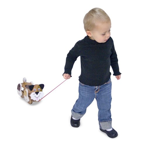 Melissa & Doug - Playful Puppy Wooden Pull Toy for Beginner Walkers [Home Decor]- Olde Church Emporium