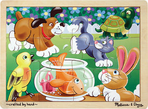 Melissa & Doug 12 Piece Wooden Jigsaw Puzzle Playful Pets Ages 3+ Item #2932 Pets Dog Cat Fresh Start