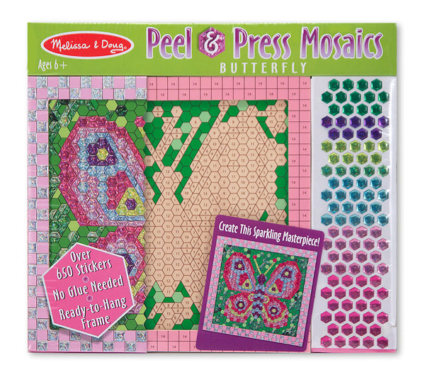 Melissa and Doug Press and Peel Mosaics Butterfly Ages 6+ Item # 4293