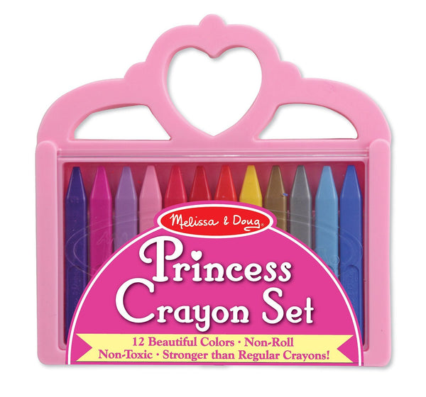 Melissa & Doug - Princess Crayon Set - 12 Colors in Carrying Case [Home Decor]- Olde Church Emporium