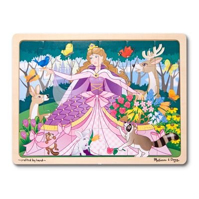 Melissa & Doug  24 Piece Woodland Fairy Princess Wooden Jigsaw Puzzle With Storage Tray [Home Decor]- Olde Church Emporium