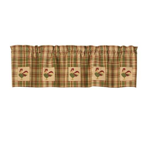 Park Designs Sage "Rooster" Lined Valance 60 inches x 14 inches - Olde Church Emporium