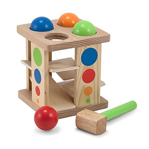 Melissa & Doug - Deluxe Pound and Roll Wooden Tower Toy With Hammer - Olde Church Emporium