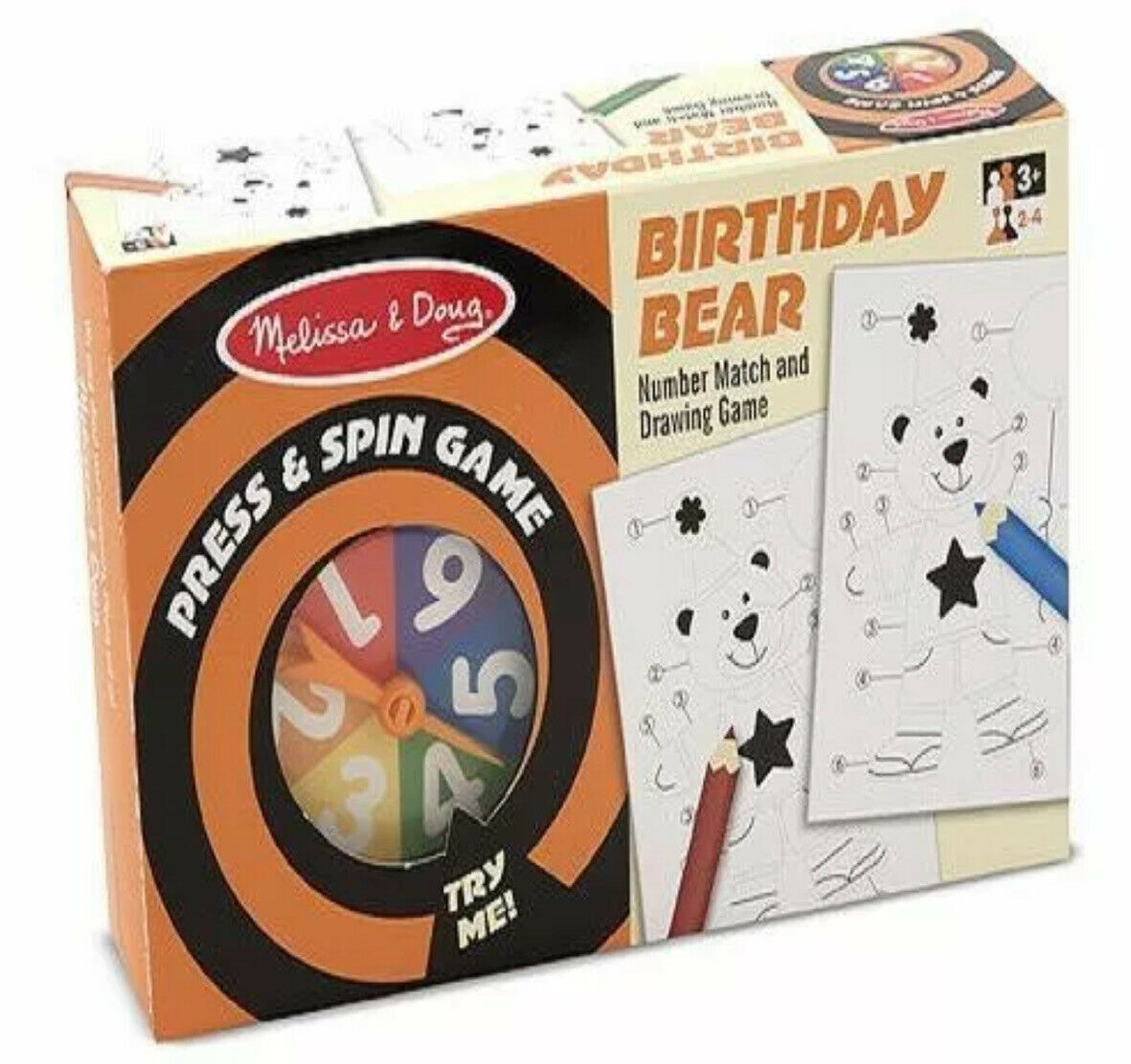 Melissa and Doug Press and Spin Birthday Bear Game Item # 4511 Ages 3+