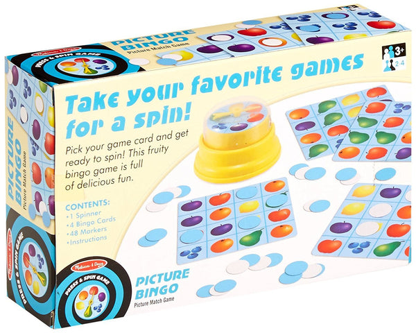 Melissa and Doug Press and Spin Game Picture Bingo Item # 4515 Ages 3+