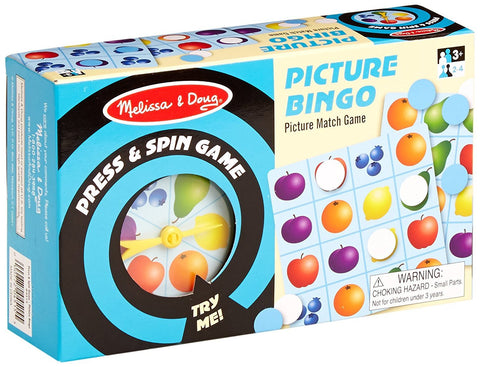 Melissa and Doug Press and Spin Game Picture Bingo Item # 4515 Ages 3+