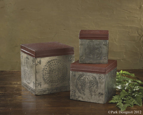 Park Designs - Punched Tin Boxes Set (3) - Olde Church Emporium