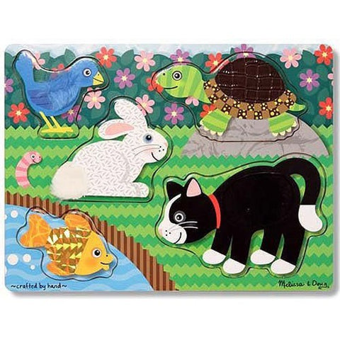 Melissa and Doug Pets Wooden Touch and Feel Puzzle Ages 18 Months 000772043229