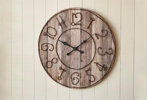 Park Designs 24-977 Pieced Wood Clock Key Numbers 32 Inches Diameter - Olde Church Emporium