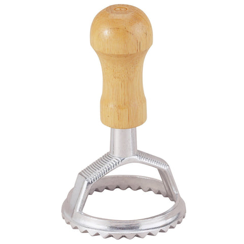 Fantes Ravioli Maker Stamp Set, Round Stamp with Wooden Handle and Fluted Edge, 2-Inch, The Italian Market Original since 1906 - Olde Church Emporium